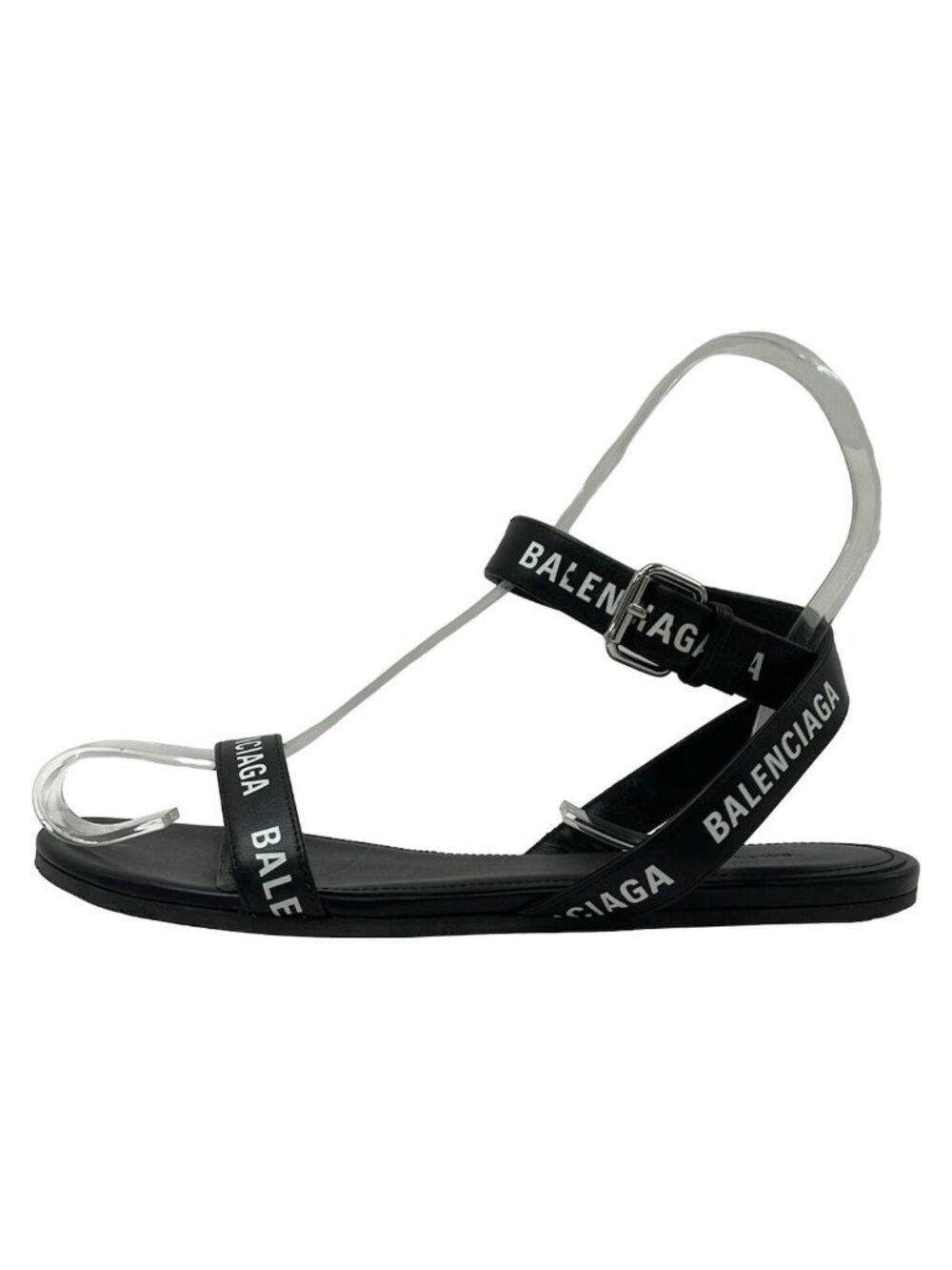Balenciaga Sandals Strap Black White Leather
